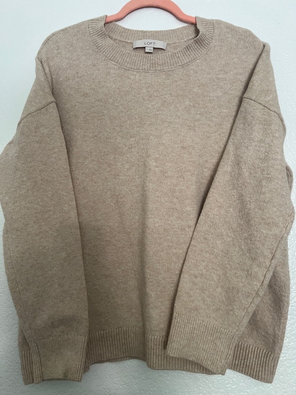 LOFT Men's Crewneck Sweater in Taupe Beige
